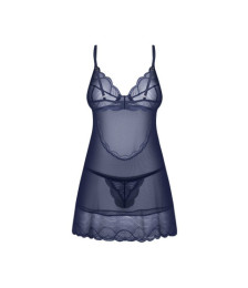 Nightly Blue nuisette et string - Bleu